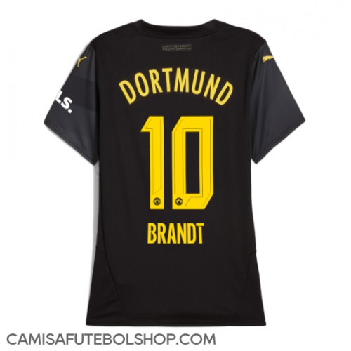 Camisa de time de futebol Borussia Dortmund Julian Brandt #10 Replicas 2º Equipamento Feminina 2024-25 Manga Curta